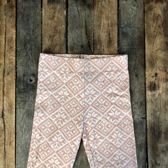 Salmon and Cream Pattern Leggings - Picture 3 of 4